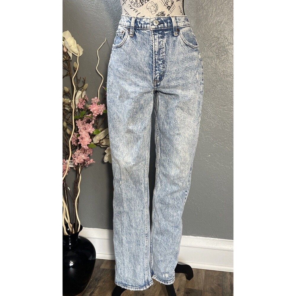 Abercrombie & Fitch Jeans Womens 28/6R The 90s Skinny High Rise Blue Acid Wash